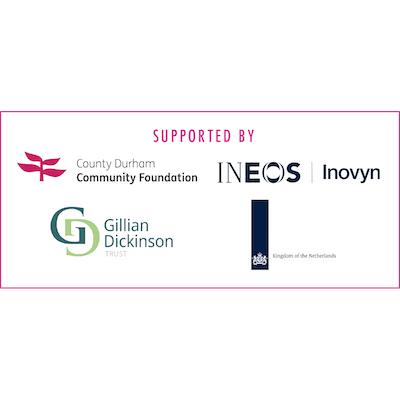 Supported by County Durham Community Foundation, Gillian Dickinson Trust, Embassy of the Nertherlands and Ines Inovyn